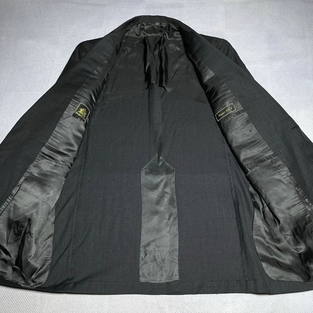 Vintage‎ Oxxford Clothes Blazer Mens 42L Black Wool Super 110's Unstructured